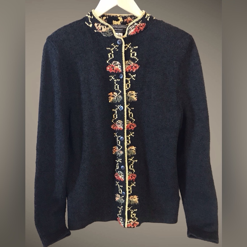 South Cotton Vintage Hand Loomed Cardigan‎ Sweater